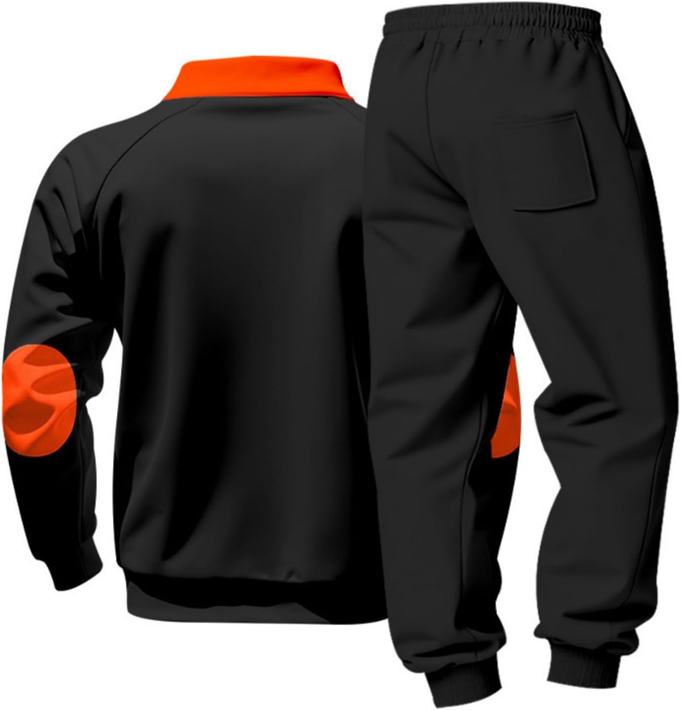 Men's Track Suits 2 Piece Outfits Quarter Zipper Polo Shirt Tracksuit & Joggers Sweatpants Sweatsuit Sets - Image 4