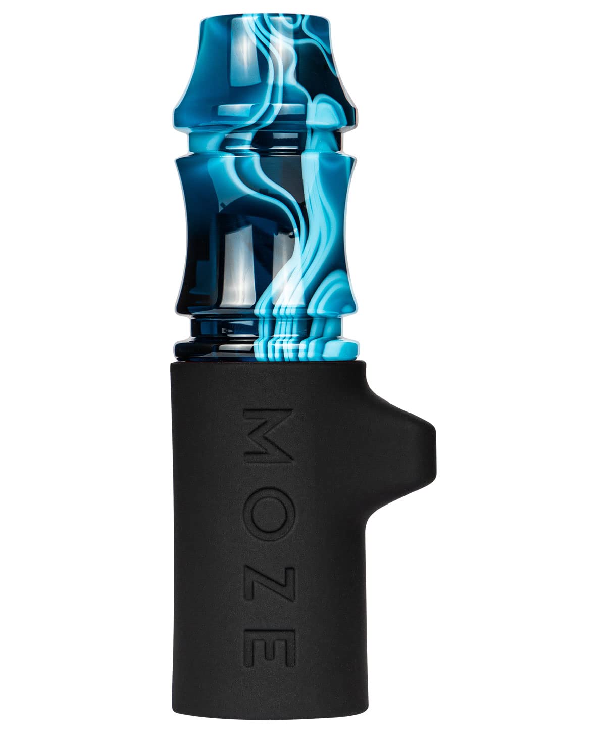 Moze Tip Wavy Line Blau - 100% Hygiene beim Rauchen - Zum Aufstecken auf ein Shisha Mundstück - edles Epoxidharz - mit Halsband (Blue)