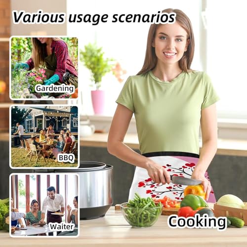 Tablier court de chef multicolore avec 3 poches pour restaurant