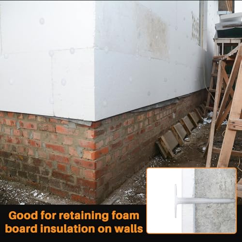 Wonderjune 250 Pcs 10cm Heavy Duty Plastic Insulation Masonry Fasteners, Durable Anchors Fasteners for Fixing and Fastening Rigid Foam Insulation Board Panels - Image 5