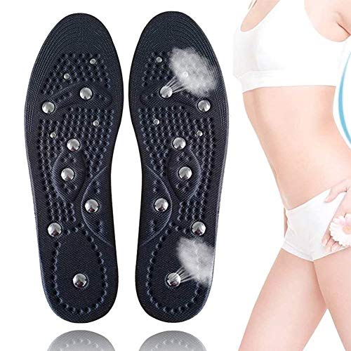 1 Paar Akupressur Einlegesohlen, Relaxed Feet Orthopädische Sohlen mit 18 Magneten zur Stimulierung von Druckpunkten, Atmungsaktiv und kühl, Deodorant, Ermüdung Entlasten,Schwarz,M Cover