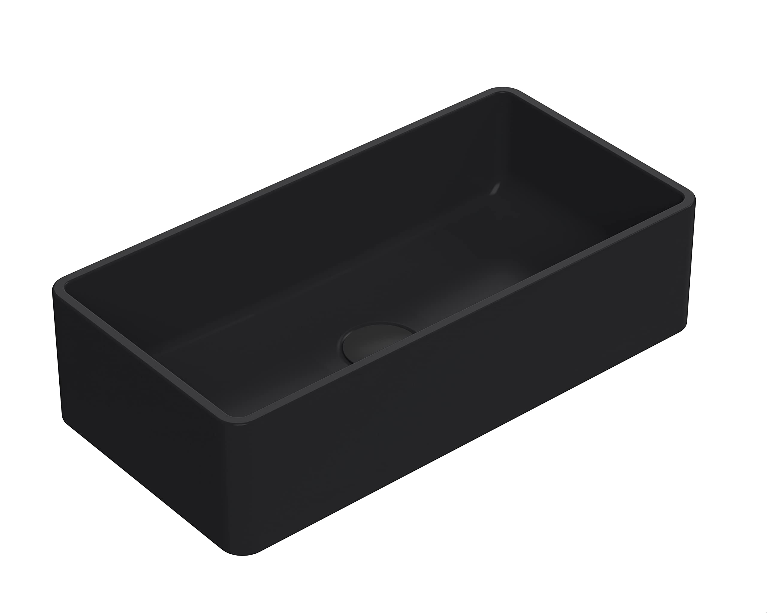 nuie Matt Black Rectangular Basin 120x465x235mm - Modern Minimalist Design - Countertop Installation - Suitable for High Rise Mixers