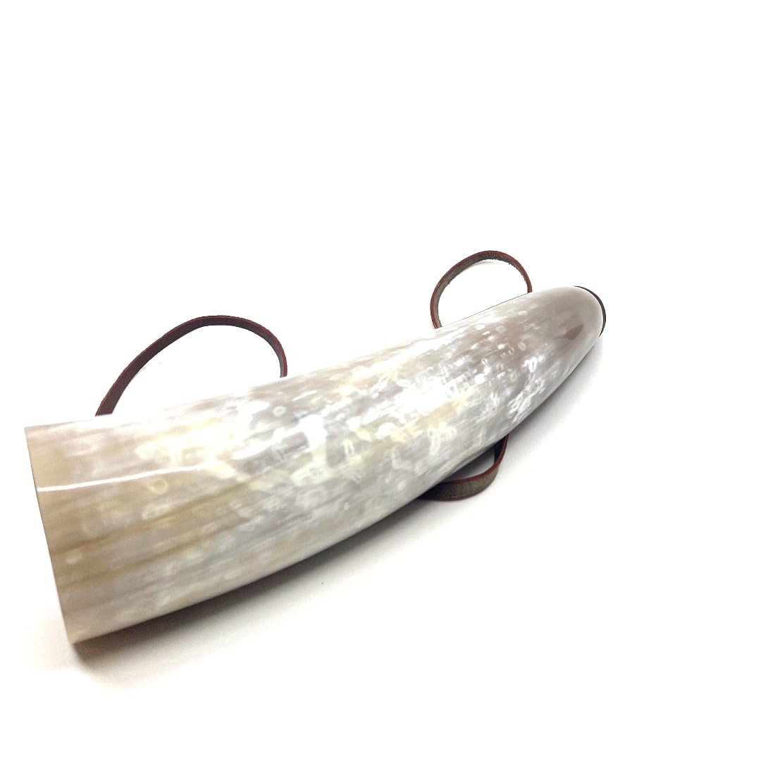 HORNCRAFT Bugle en corne de bœuf | Corne de guerre viking | Trompette sonore de combat | 33 cm | clairon poli léger | Chasse de style trompette | Parfait pour la reconstitution