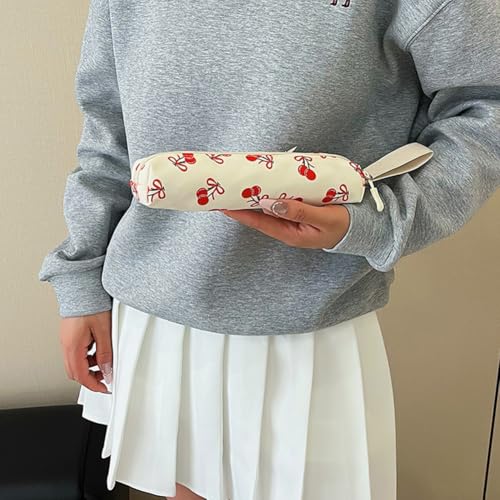 4 Pcs Set Cherry Backpack with Lunch Bag Backpack Set (Beige)2