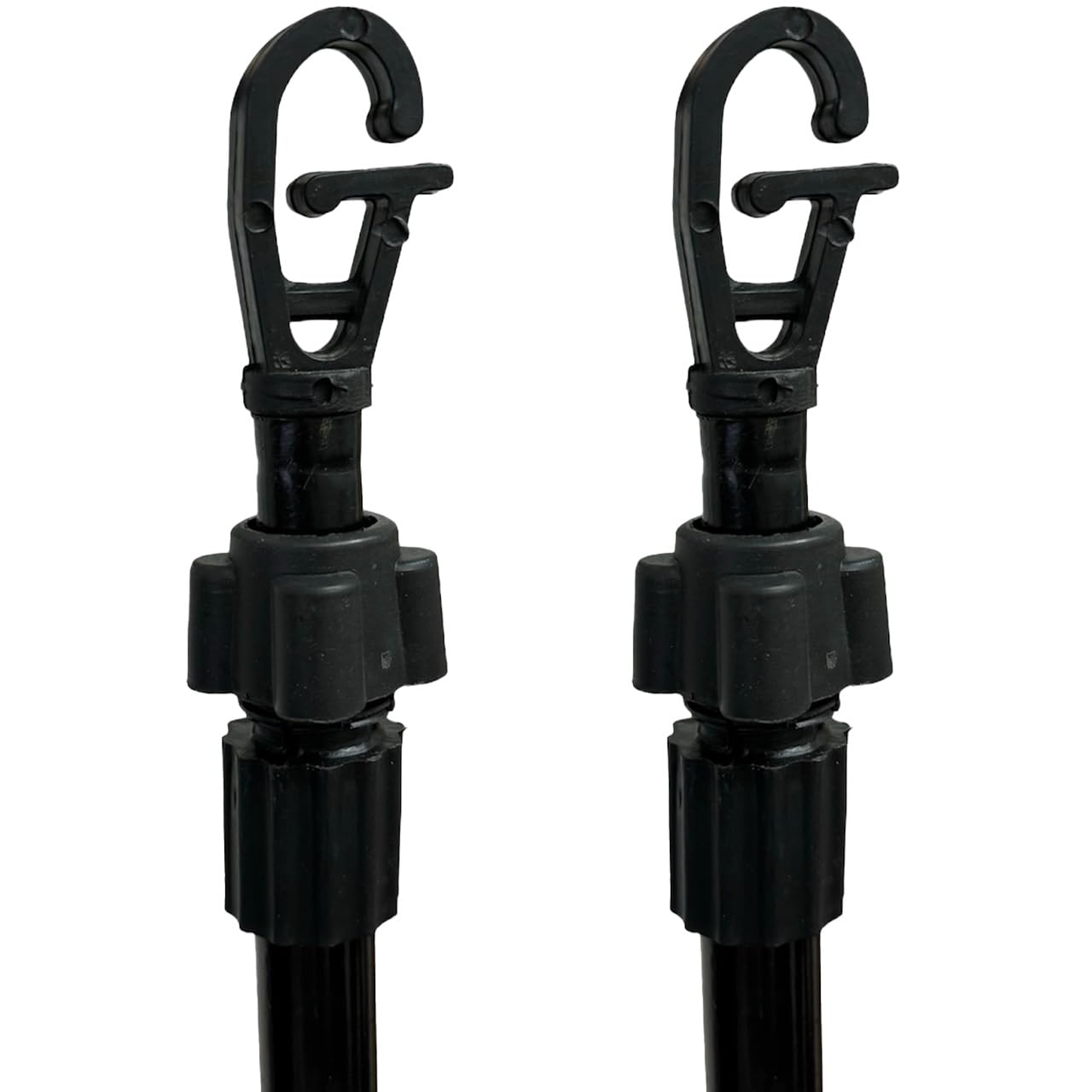 Maxland Black 2 X Heavy Duty Metal Telescopic Extendable Home Garden Washing Line Clothes Laundry Support Pole Props Outdoor Indoor Airer Rope String Extenedable From 1.3 To 2.4M [ ]