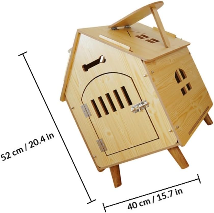 Wooden Dog House Medium Simple Pet House Outdoor Dog Cabin Shelter with Raised Floor for Puppies