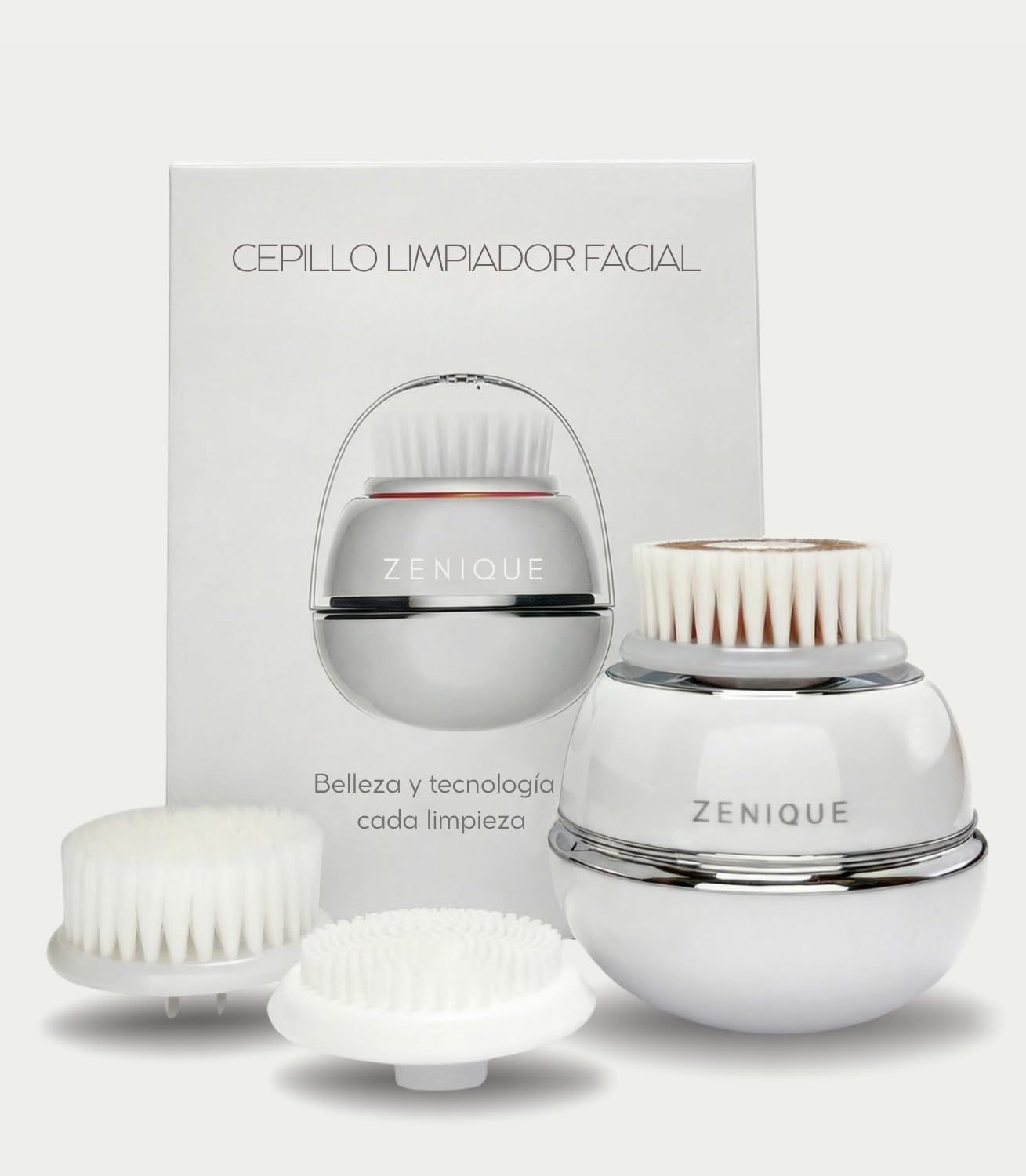 Cepillo facial eléctrico 3 niveles de intensidad 3 cabezales intercambiables Carga inalámbrica rápida Vibración de alta frecuencia IPX6 Minimiza poros Puntos negros Masaje relajante Piel