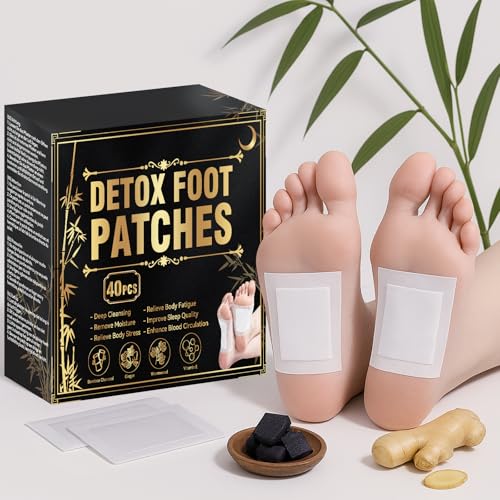 Bellifluous Parches Detox Pies, Almohadillas para Pies, 40pcs Natural Parches Detox para Pie, Suave Parch Desintoxicantes para una Limpieza Profunda, Mejorar Calidad Sueño y Aliviar Estrés Corporal