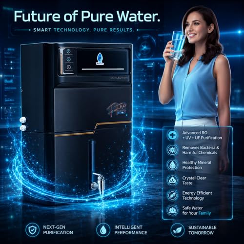 Image of Star RO Water Purifier | Advanced Purification with UV + UF + TDS Controller | 12L Storage | Made In INDIA | Saves 60% water| Smart LED Display | Wall-Mount & Countertop [BLACK]