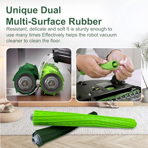 Image of 4 Set s9 Main Rubber Brush Replacement Accessories for iRobot Roomba s9 (9150) s9+ s9 Plus (9550) s Series Vacuum Cleaner