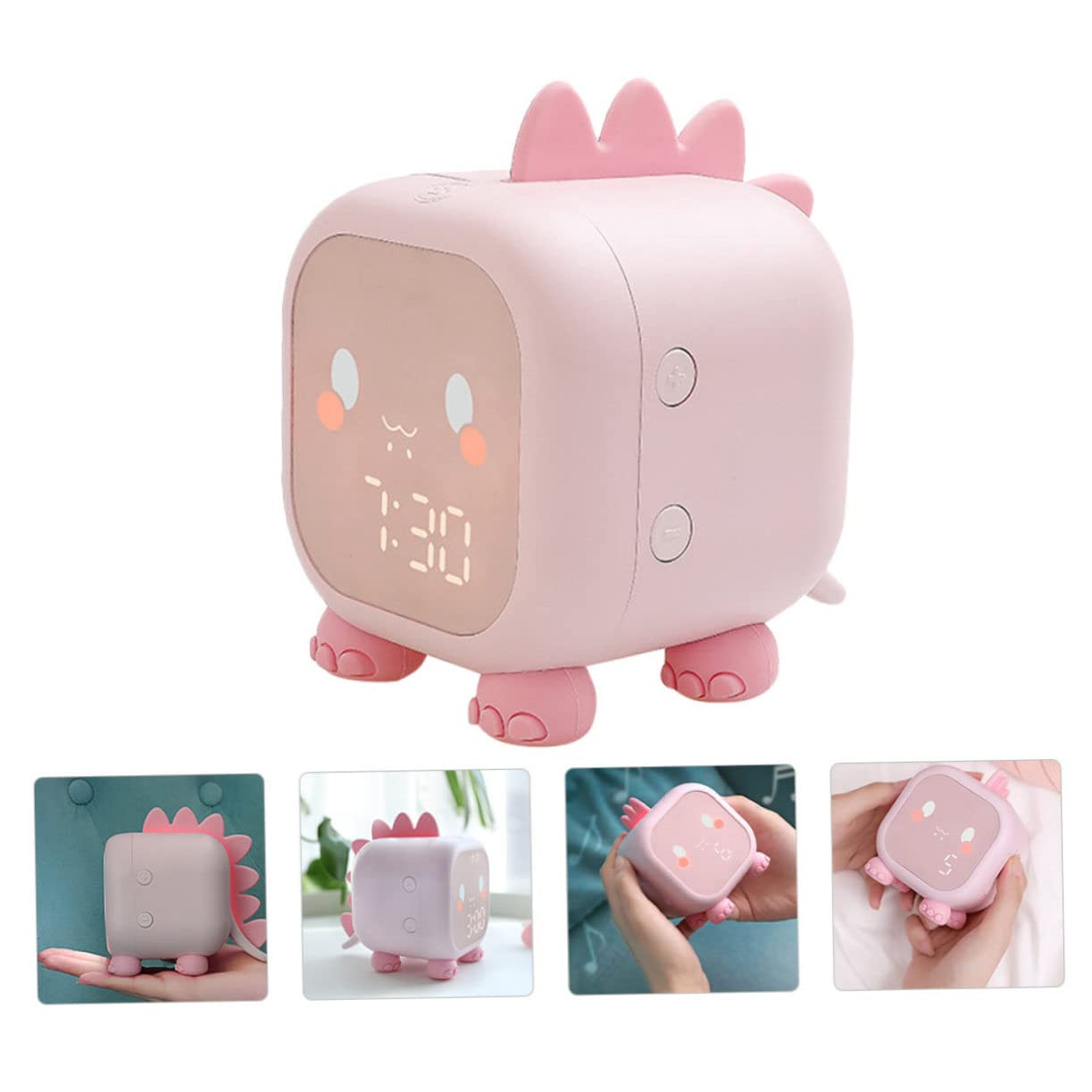 ORFOFE Kinder USB Wecker mit LED Nachtlichtuhr Silikongehäuse Sprachansage Nickerchen Timer für Schlafzimmer und Zuhause