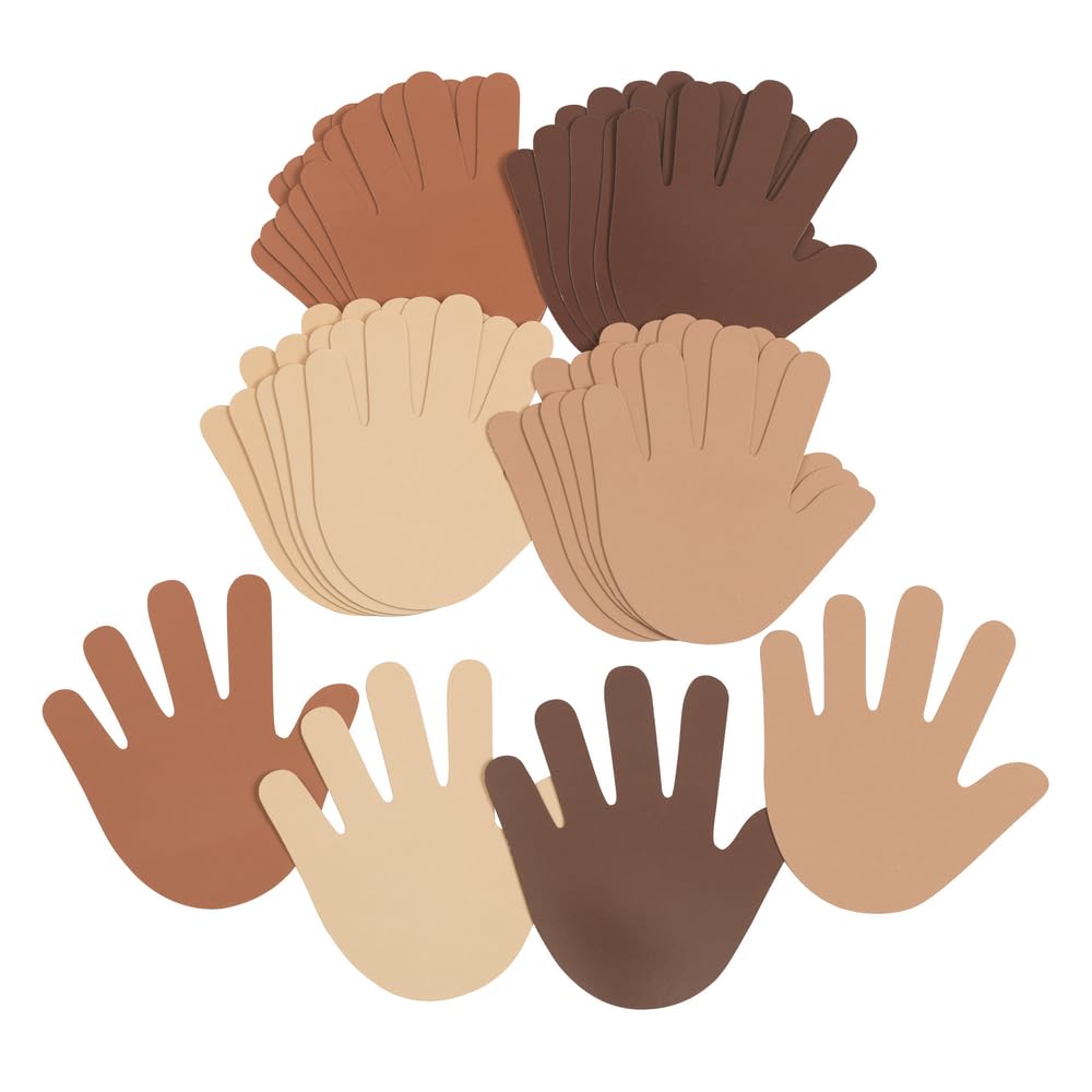 Colorations Colors Like Me Hand Shapes - Set of 24 - People Cutout, Skin Tone & Color, Multicultural Paper, Classroom Decorations, Arts & Crafts