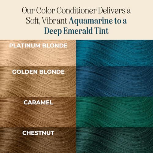 Image of INH Semi Permanent Hair Color | Color Depositing Conditioner, Aquamarine Hair Dye | No Bleach No Peroxide Temporary Blue Green Tint for Women, Men | Vegan, Ammonia Free, Sulfate Free, Ready to Use 6oz