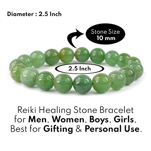 Image of Reiki Crystal Products Certified Natural Crystal Stone Round 10 mm Beads Bracelet for Men & Women | Reiki Charged Gemstone Jewellery Bracelet | Multiple Stone Variants Available