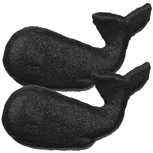PENIKOKO 2個黒色の鯨デザイン鋳鉄製家具取っ手 家用キャビネット 引き出しノブ アンティーク風繊細ハンドル ワードローブや 部屋に適用