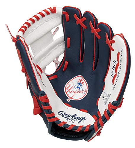 Rawlings Mlb Team Logo Youth Glove Series, New York Yankees, Navy, 10" #TOP1