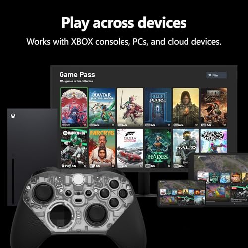 Image of Xbox Wireless Gaming Controller | Elite Series 2 Core | Translucent Black | Consoles, PCs, TVs, mobile, and more | Adjustable Thumbsticks | Trigger Locks