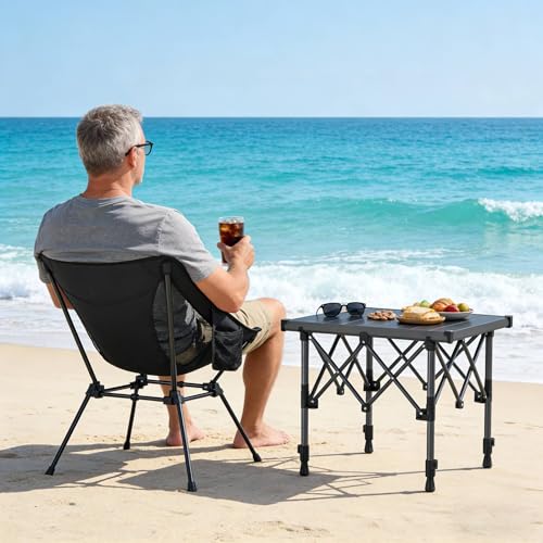 Table de camping pliante en aluminium avec hauteur réglable Anbte - 6