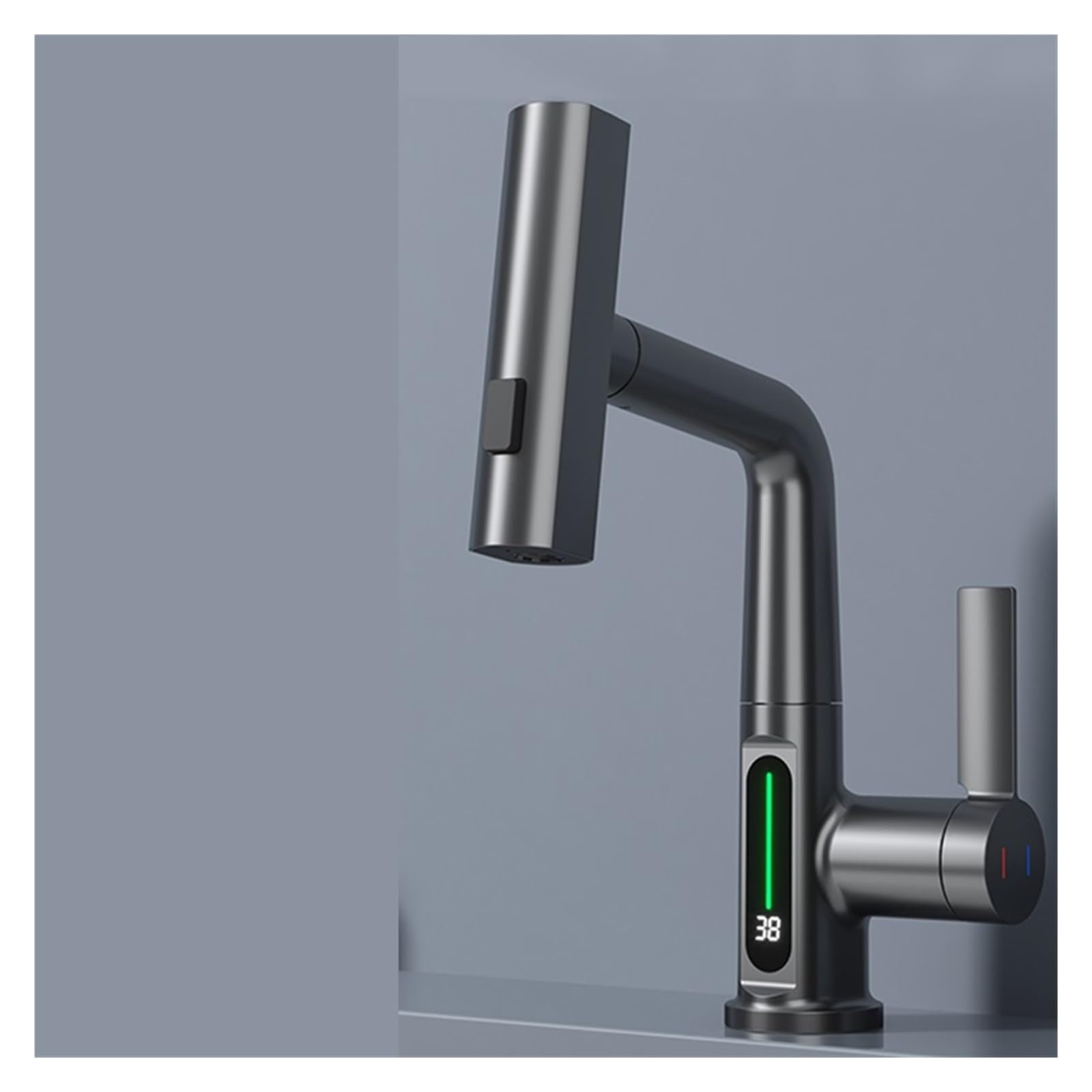 Robinet lavabo cascade affichage numérique évite les brûlures eau