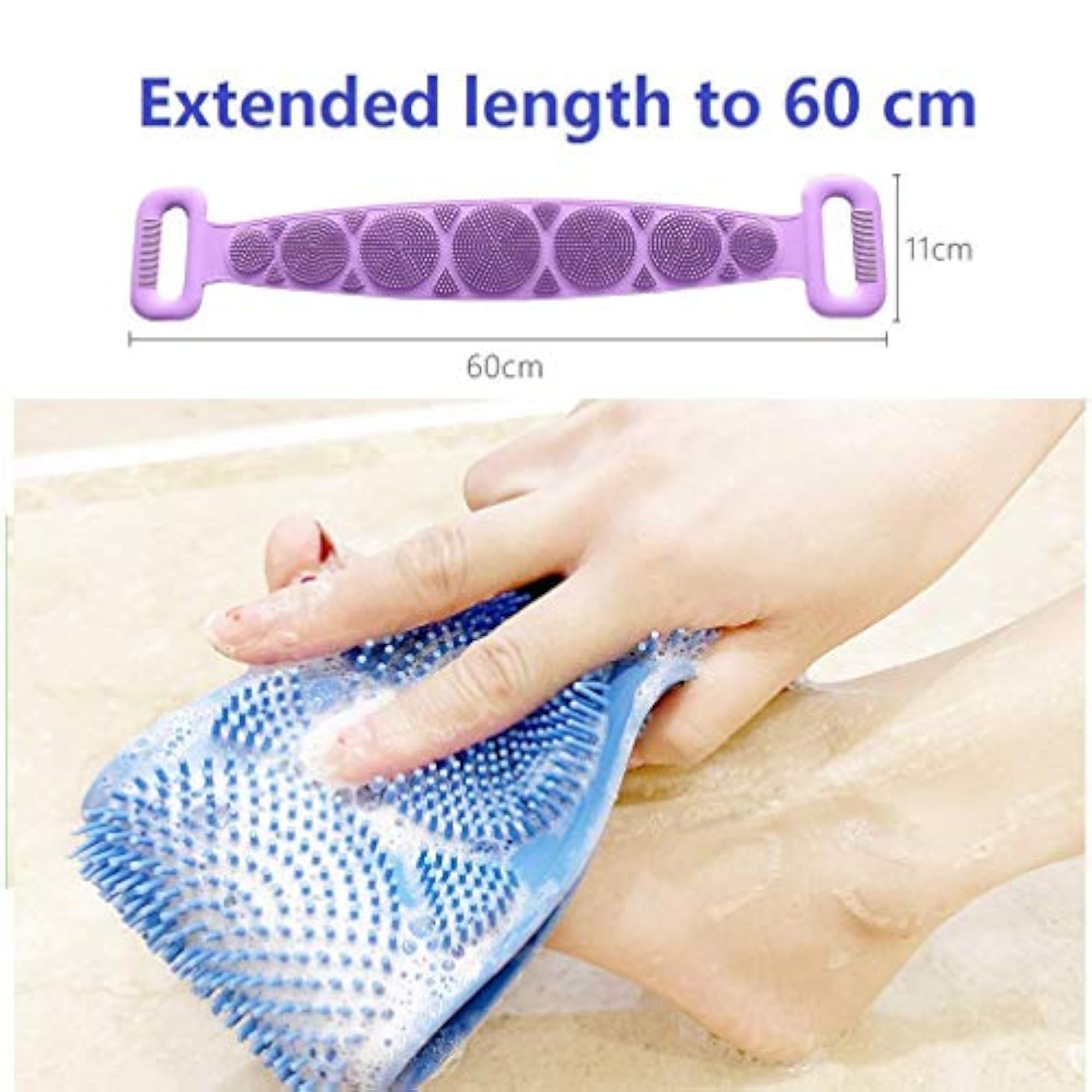 Silicone Double Side Back Cleaning Shower Bathing Brush