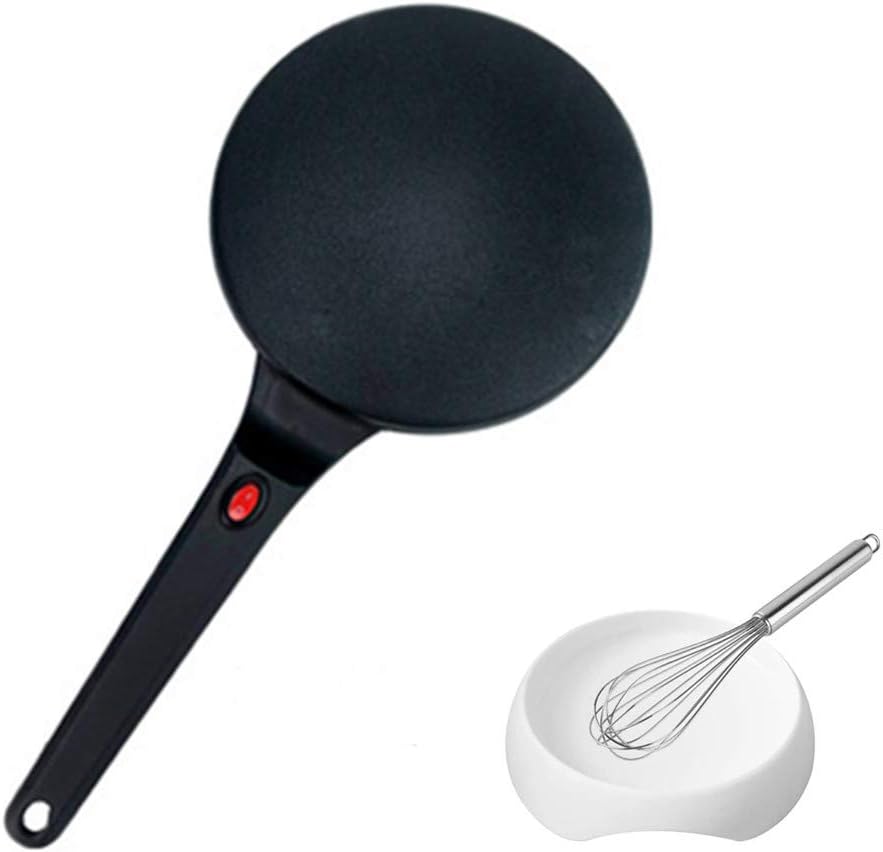 Simosho Electric Crepe Maker Mini Household Pancake Machine, 8" Non-stick Coating Pancakes Crepe Pan for Spring Egg Roll Maker Kitchen Appliances (Black)