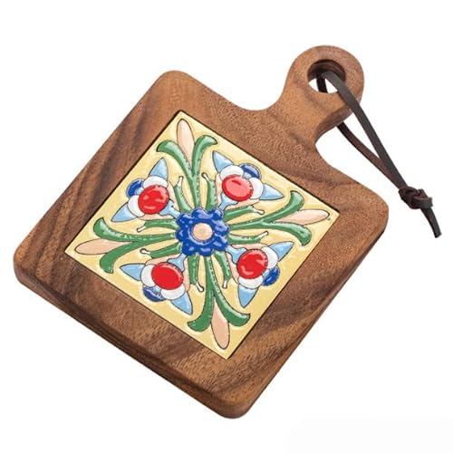 Planche de service polyvalente en céramique et bois d'acacia (couleur 4)