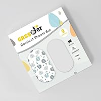 Vista 92 de Juego de 2 sábanas elásticas ultra suaves para moisés, ajuste universal para moisés, cesta de moisés, colchón rectangular ovalado, seguro y cómodo