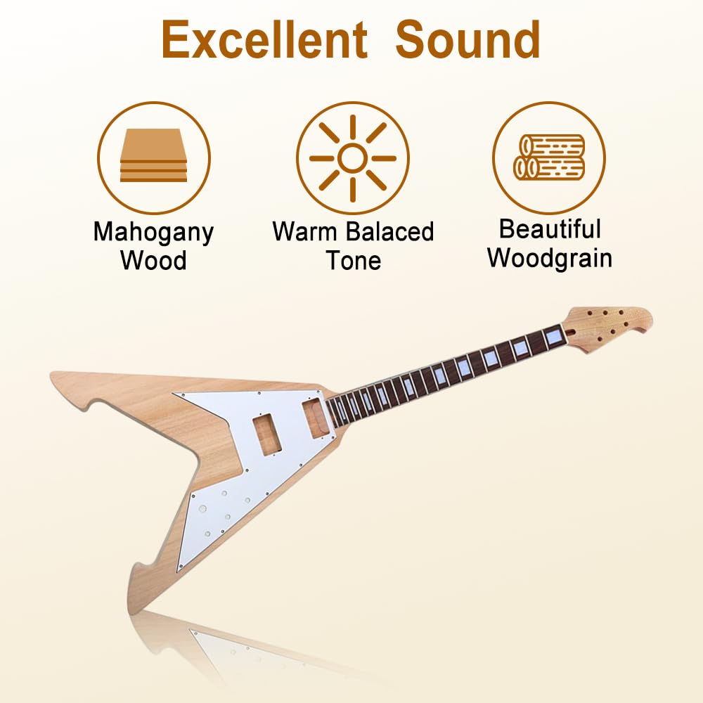 Unfinish Kit Chitarra Elettrica 22 Fret Mogano Corpo&Collo Unfinish Kit Chitarra Elettrica 22 Fret Mogano Corpo&Collo