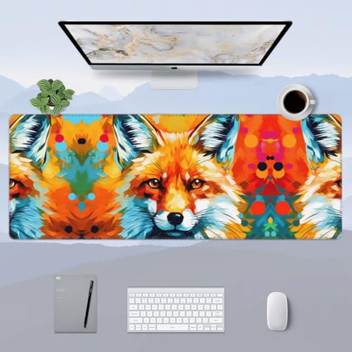 Tapis de souris renards imprimés protégeant les grands bureaux 80cm