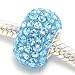 925 Sterling Silver "Light Blue Crystals" Charm Bead fits Pandora bracelets