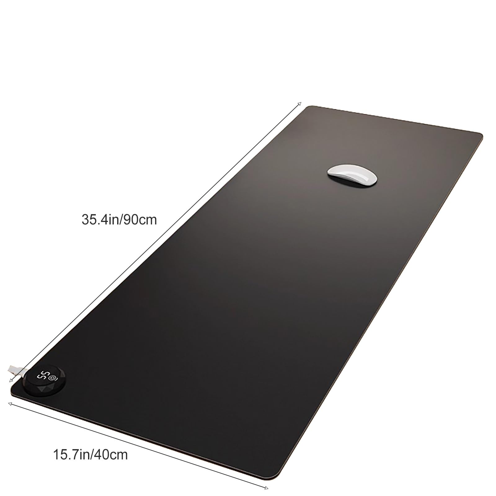 Tappeto Riscaldante in Pelle Sintetica, Tappeti Riscaldanti con 5 Livelli di Riscaldamento, Come Scaldamani per Tastiera e Tappetino per Mouse da Gaming per la Casa(Brown)