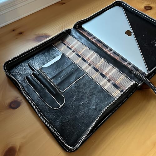 Venezia Full Grain Leather Laptop Case Portfolio Briefcase Attache3