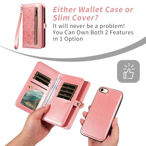 Étui portefeuille iPhone SE 2020 fermeture éclair et protection écran - 4
