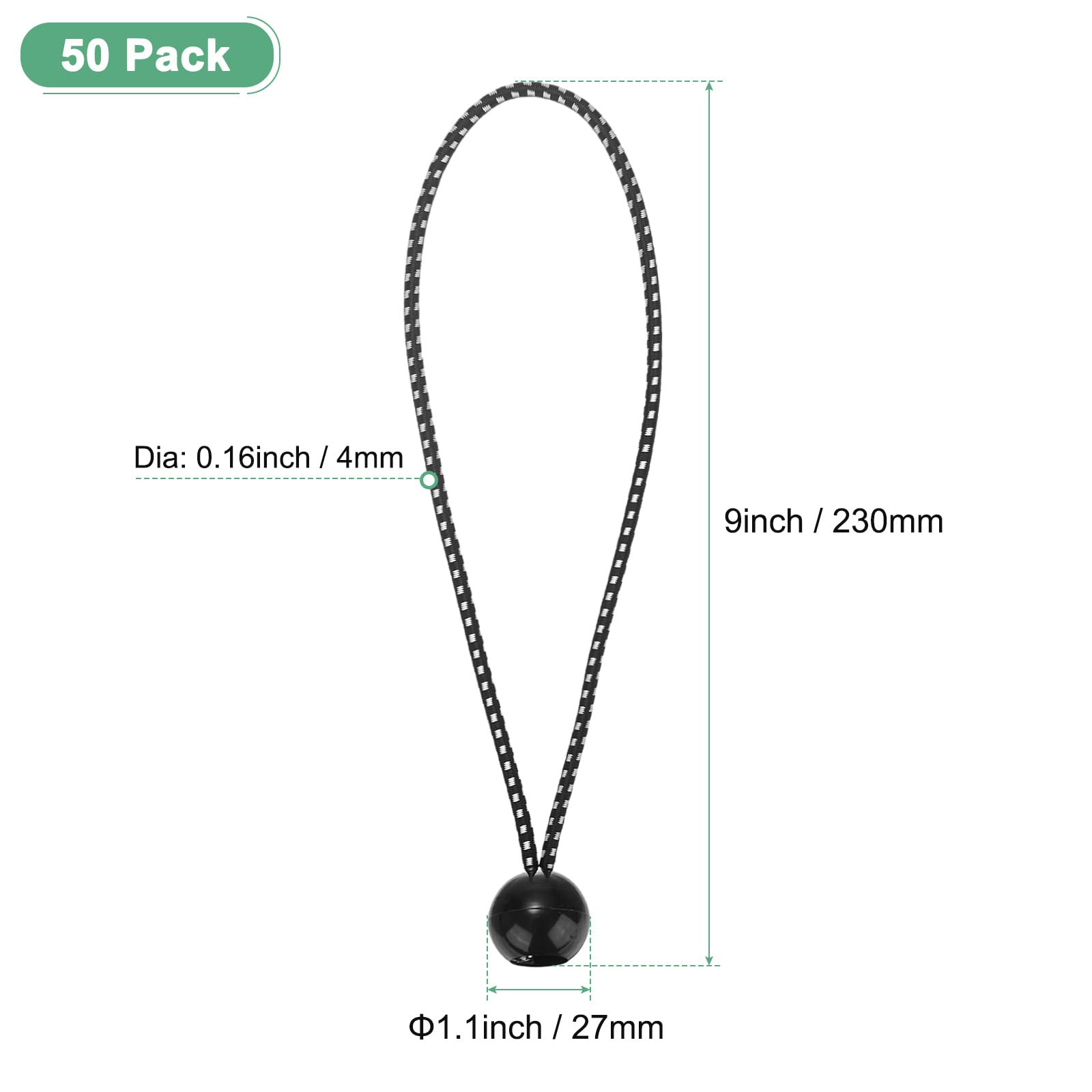 M METERXITY 50-Pack Ball Bungee Cords - Image 3
