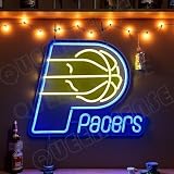 Queen Sense 16"x14" for Indiana Basketball Pacer LED Neon Sign for Wall Decor USB Powered Dimmable Neon Light BH1375
