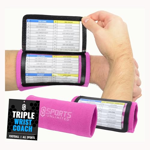 Image of Sports Unlimited Youth Triple Wrist Coach, Football Wristbands for Plays, Baseball Wristbands, QB Arm Bands