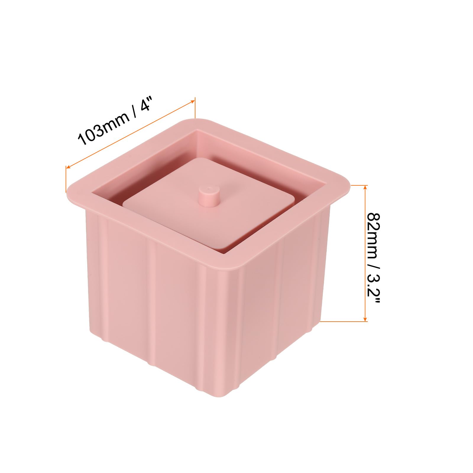 PATIKIL Silicone Planter Mould, Square Flower Pot Moulds DIY Succulent Plants Candle Holder for Home Garden Decor, Pink