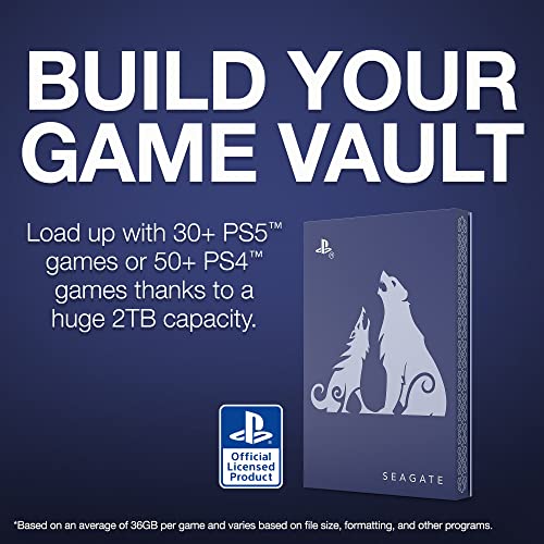 Image of Seagate God of War Ragnarok Limited Edition Game Drive 2TB External Hard Drive - USB 3.0, ICY Blue LED Lighting, Officially-Licensed for Playstation Consoles (STLV2000100)
