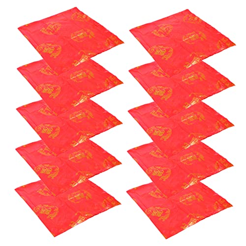 GRIRIW Wedding Table Cloths 10pcs Red Dragon and Phoenix Decorative Table Cover for Catering