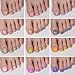 Beetles Press On ToeNails Kit - Glitz Spectrum | 288Pcs 12 Colors Short Square Press On Nails | 15 Sizes French Glossy Glitter With Nail Glue & Nail Tabs Stickers, Fake Nails Kit Art For Women