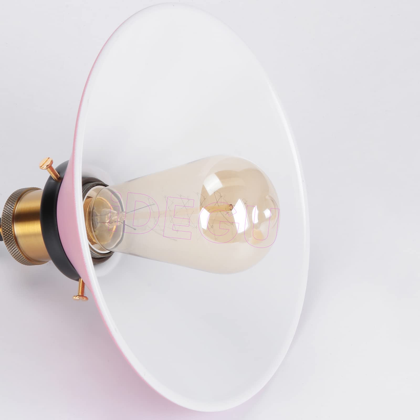 iDEGU 2 Pezzi Lampade da Parete Vintage, 22cm Applique da Parete Retrò Lampadario Plafoniera E27 Illuminazione da Parete Moderna per Camera da Letto, Soggiorno, Camera per Bambini (Rosa)