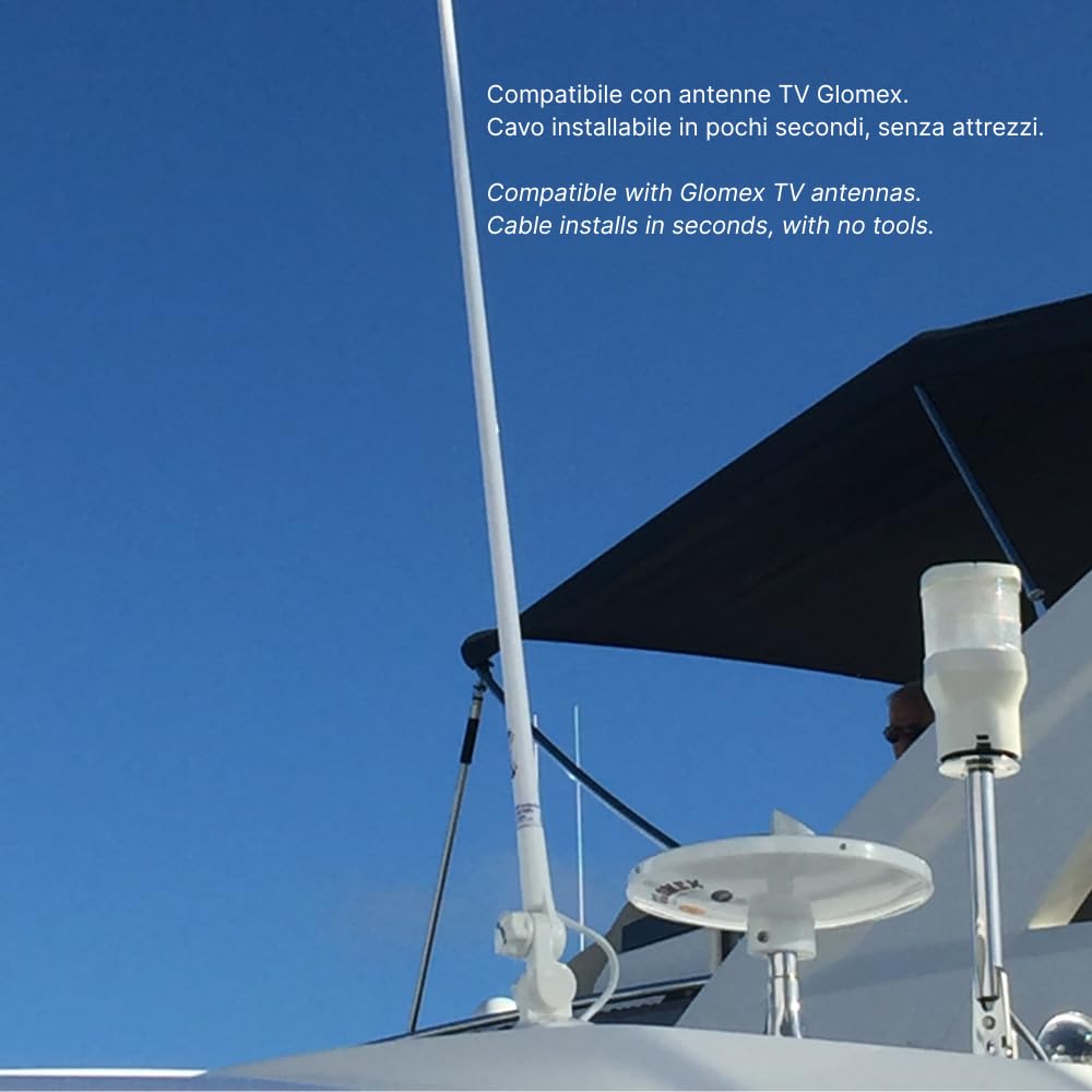 Glomex – Câble coaxial TV faible perte 75 ohms 30m, modèle V9139/30 – Double blindage, haute qualité marine, pour voiliers, moteur, bateaux pneumatiques, yachts – Transmission de signal stable