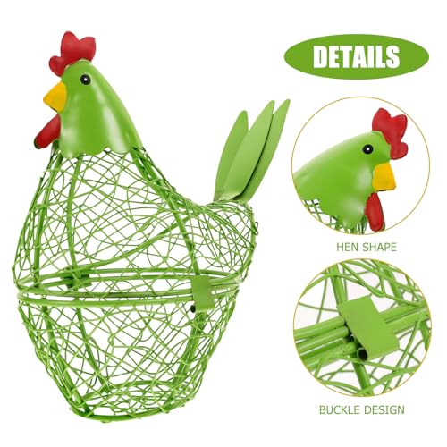 Cesta para huevos de hierro y contenedor de frutas compacto para encimeras de cocina 4