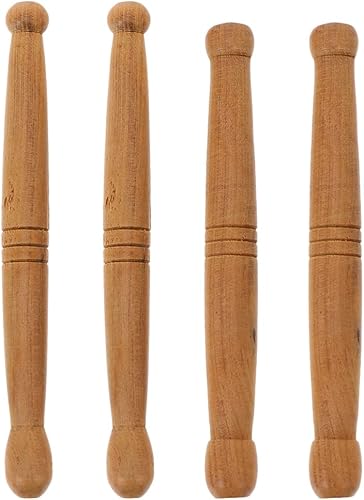 DOITOOL 4 unids palo de masaje de madera manual palos de masaje acupuntura pluma masaje pluma raspado masaje herramienta belleza masaje cara masaje