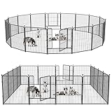 Metal Dog Playpen, 32 Inch Height RV Puppy Play Pens for Small Medium Dogs, Portable Fordable with...