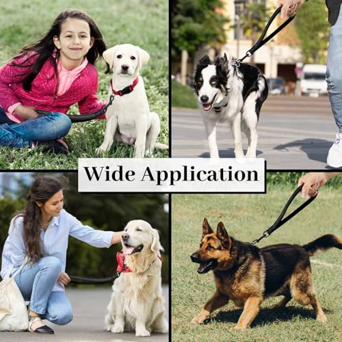 2 Stuck Hundeleine Kurz 30 cm,Kurze Leine für Hunde, Kurzleine Hund mit Gepolsterten Griff, Hundeleine Kurz um 360° Drehbar Reflektierend Nylon Hunde Schleppleine für Große und Mittlere Hund(Schwarz)