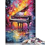 Buntes Klaviertastatur-Puzzle mit 1000 Teilen für Erwachsene, aus Pappe, 38 x 26 cm