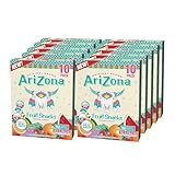 AriZona Fruit Snacks, Mixed Fruit - 10 Boxes of 10 ct. 0.9oz Bags (Total 100 ct. 0.9oz Bags) - Gluten Free - Gummy Chews