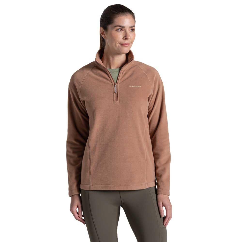 Craghoppers Women's Brown Miska Lightweight Insulating Half-Zip Fleece In Size 8