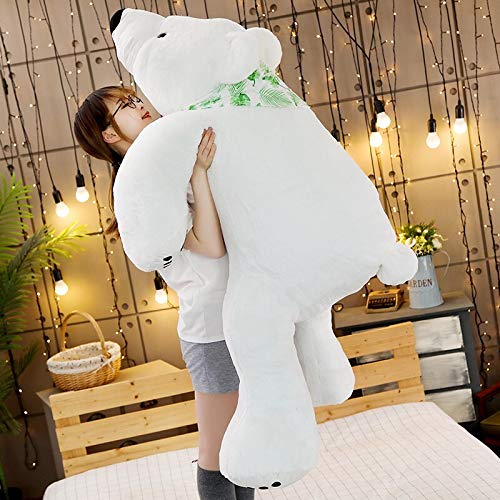 AECHII 60-100cm cute giant polar bear plush toy stuffed animal pregnant woman long pillow doll girl gift plush toy birthday gift 100cm White